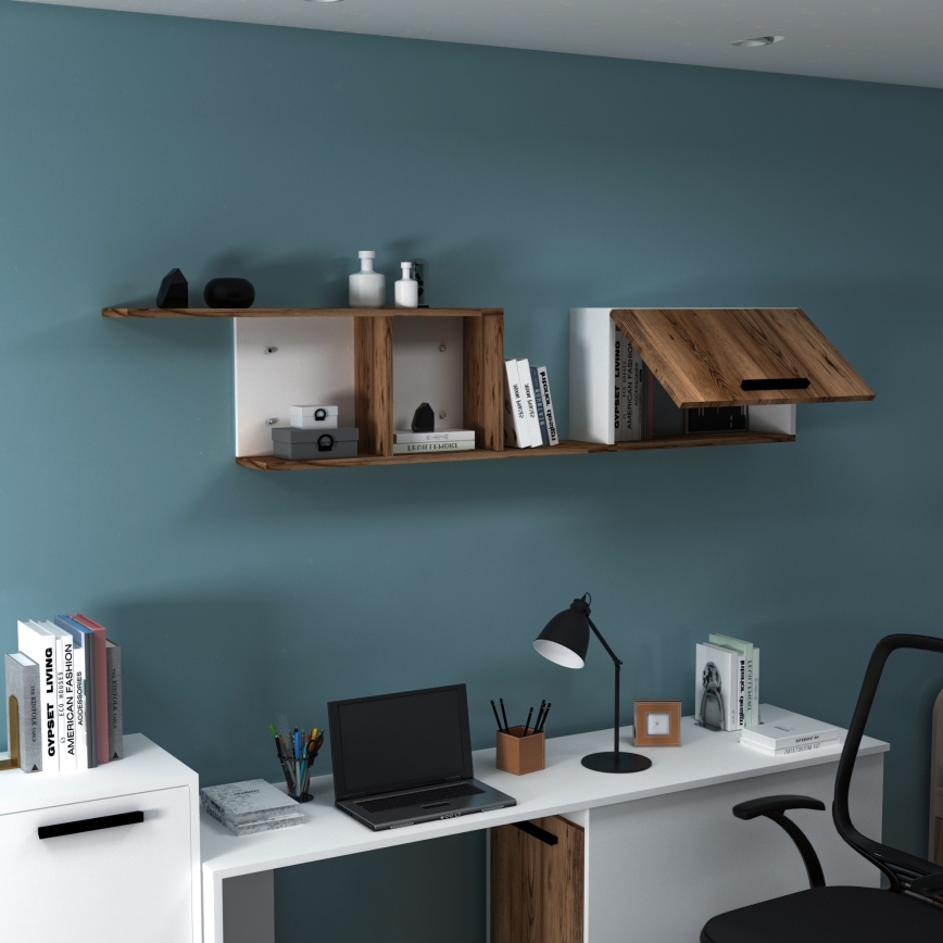 Estantería de pared NEWRA 35x150 cm marrón
