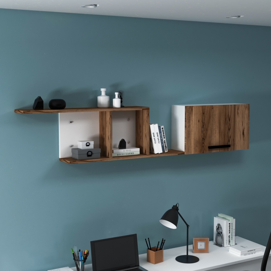 Estantería de pared NEWRA 35x150 cm marrón