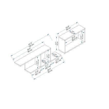 Estantería de pared NEWRA 35x150 cm marrón