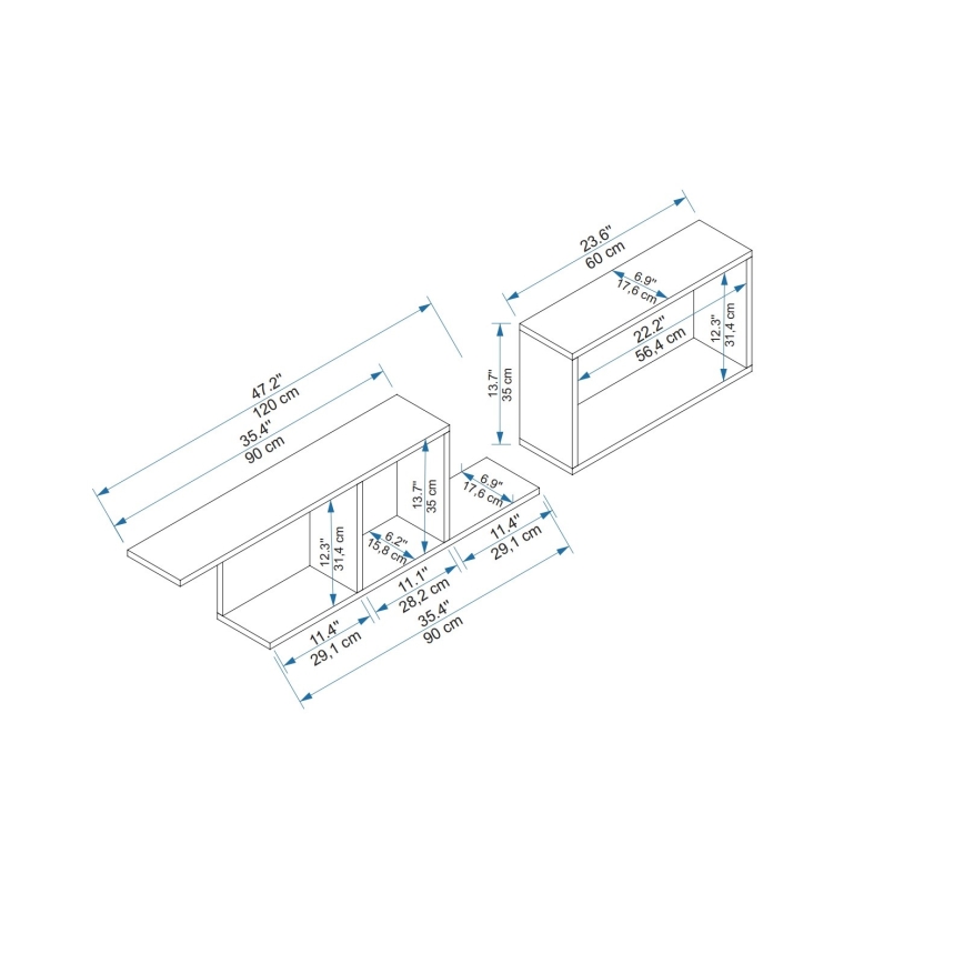 Estantería de pared NEWRA 35x150 cm marrón