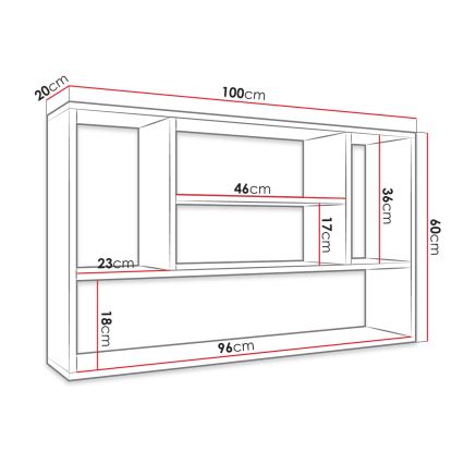 Estantería de pared PAPIKO 60x100 cm blanco