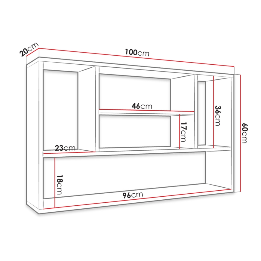 Estantería de pared PAPIKO 60x100 cm blanco