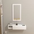 Estantería de pared + pared espejo VIEN blanco