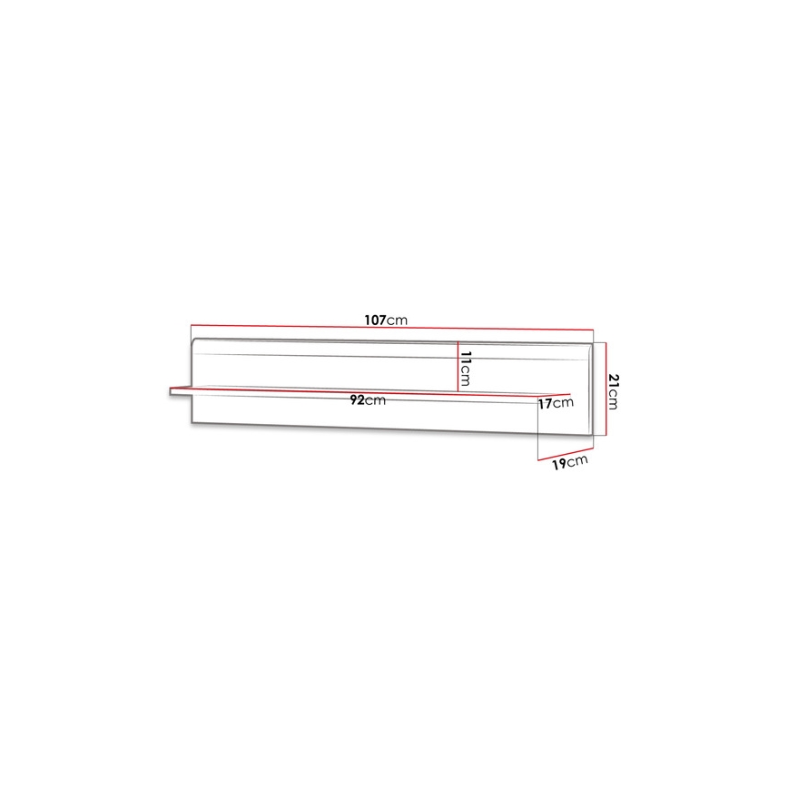 Estantería de pared PRIME 12x104 cm roble riviera/blanco