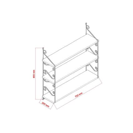 Estantería de pared SERAMONI 80x72 cm marrón