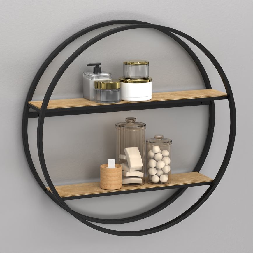 Estantería de pared SHELF diá. 62,5 cm roble