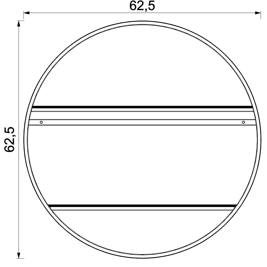 Estantería de pared SHELF diá. 62,5 cm roble