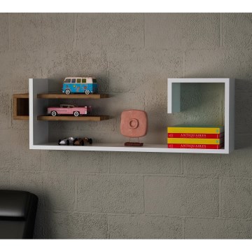 Estantería de pared STOR 30x90 cm blanco/marrón