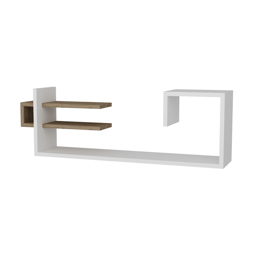 Estantería de pared STOR 30x90 cm blanco/marrón