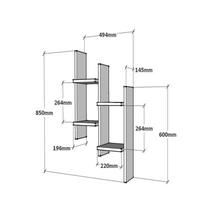 Estantería de pared SU 85x49 cm beige/antracita