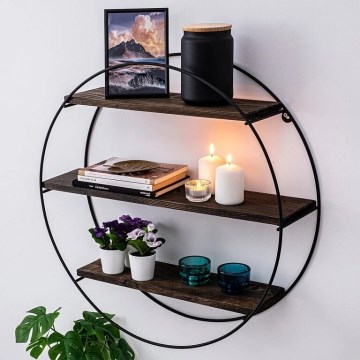Estantería de pared TULIPA 60x15 cm pícea/negro