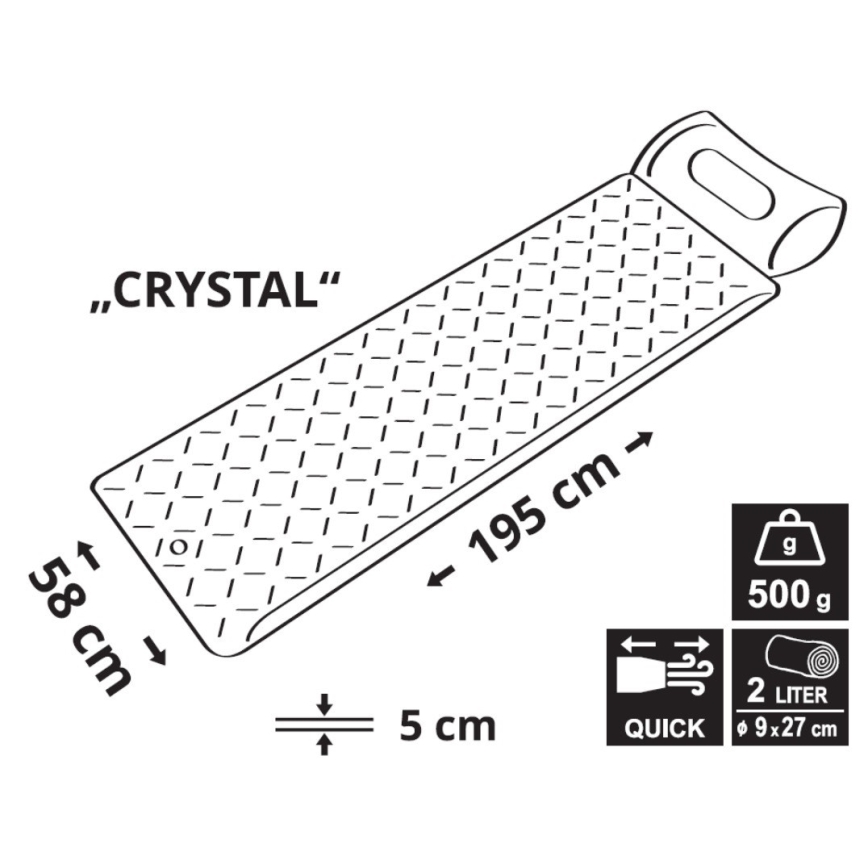 Esterilla de camping hinchable gris