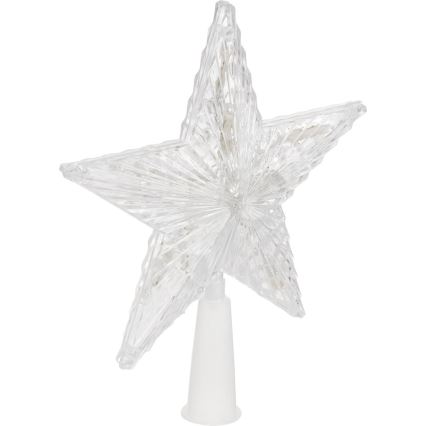 Estrella de Navidad LED RGB para el árbol de Navidad 10xLED/2xAA 15cm