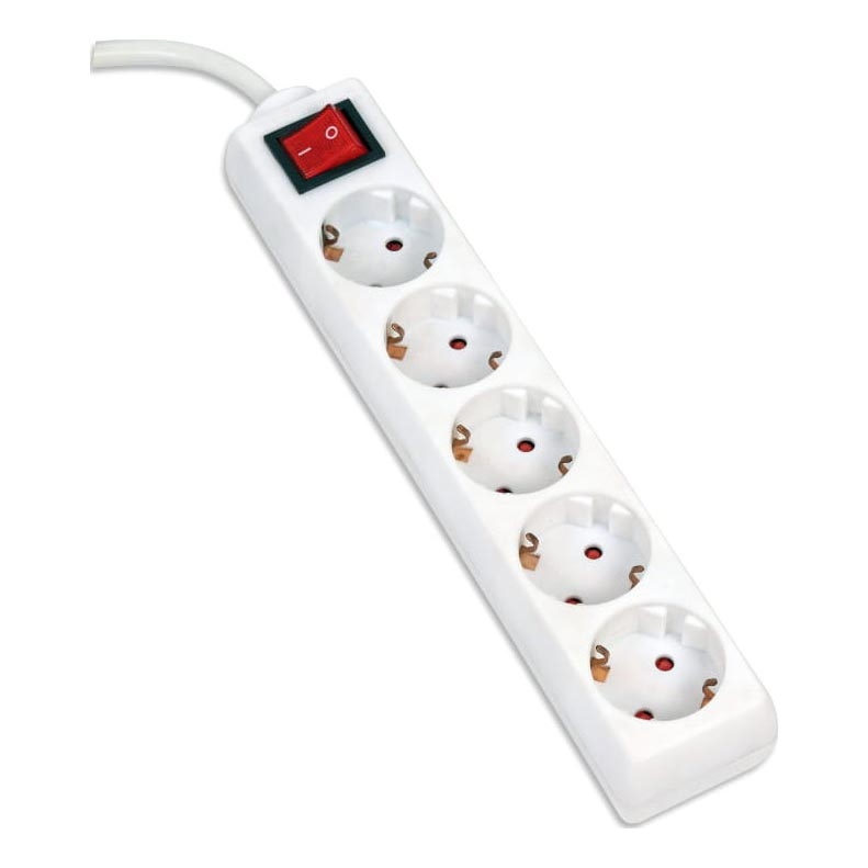 Extensión con interruptor 5Z Tipo F 1,5m blanco