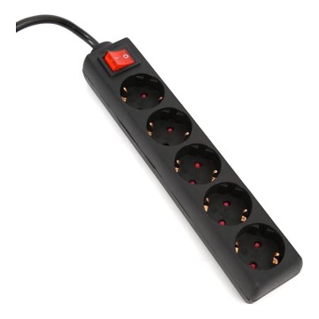 Extensión con interruptor 5Z Type F 5m negro
