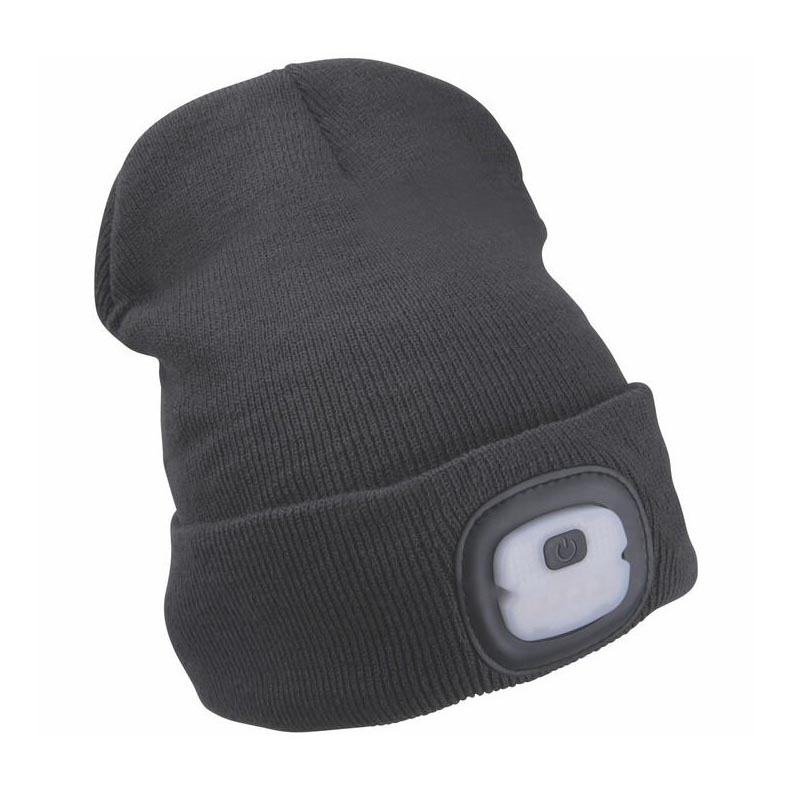 Extol - Gorra con linterna frontal y carga USB 250 mAh negro talla ÚNICA