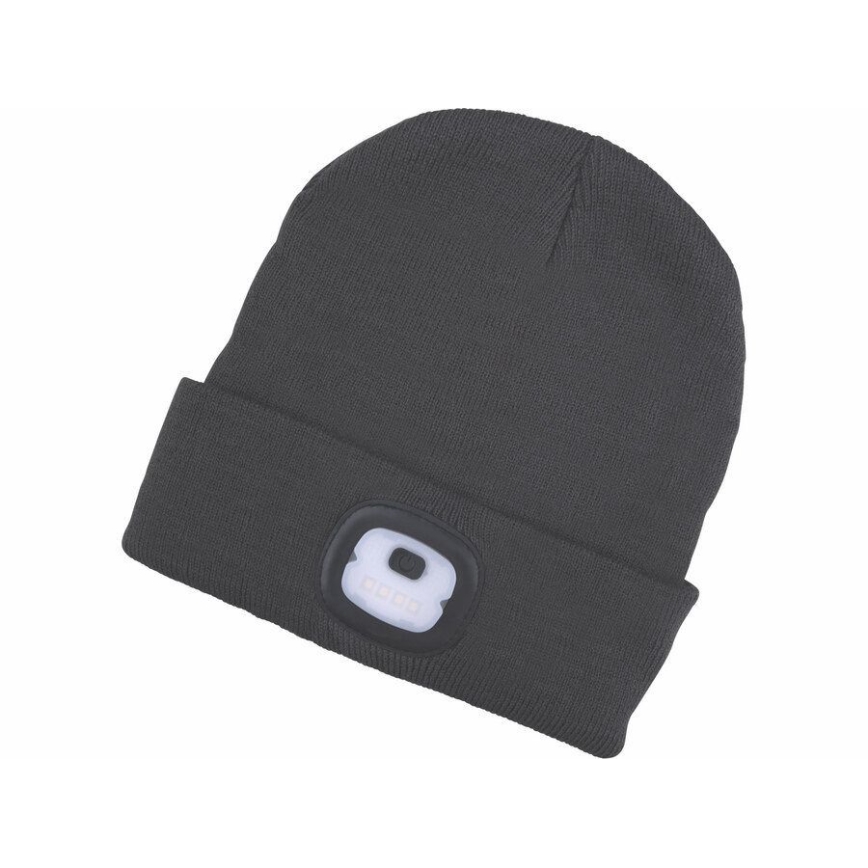 Extol - Gorra con linterna frontal y carga USB 250 mAh negro talla ÚNICA