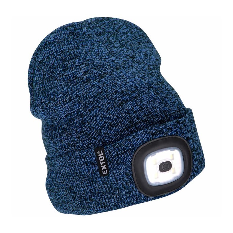 Extol - Gorra con linterna frontal y carga USB 300 mAh azul talla UNI