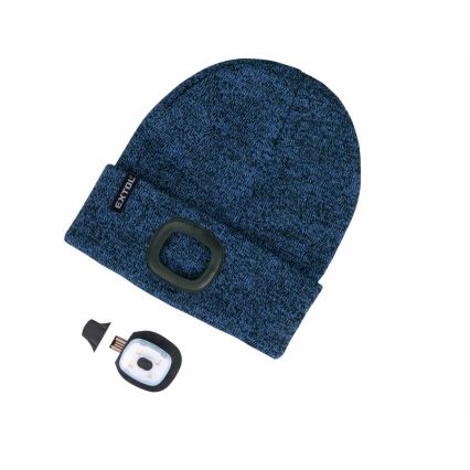 Extol - Gorra con linterna frontal y carga USB 300 mAh azul talla UNI