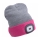 Extol - Gorra con linterna frontal y carga USB 300 mAh gris/rosa talla UNI