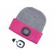 Extol - Gorra con linterna frontal y carga USB 300 mAh gris/rosa talla UNI