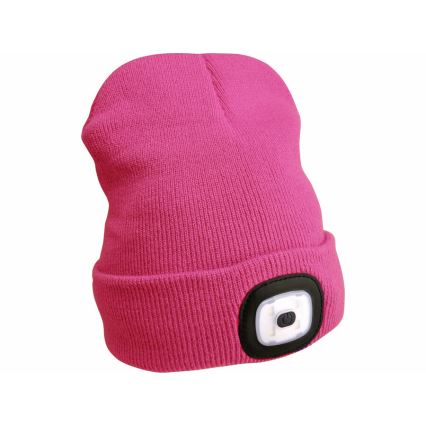 Extol - Gorra con linterna frontal y carga USB 300 mAh gris/rosa talla UNI