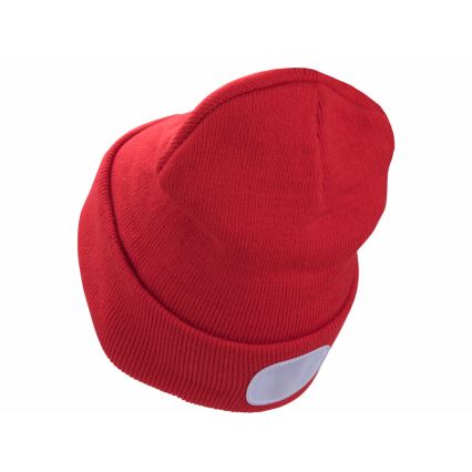 Extol - Gorra con linterna frontal y carga USB 300 mAh rojo talla UNI