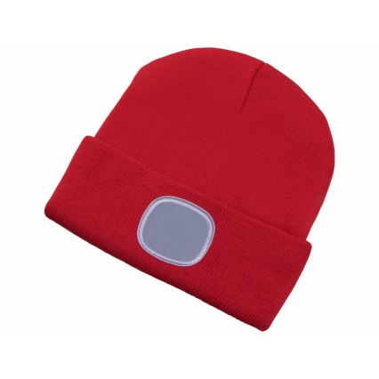 Extol - Gorra con linterna frontal y carga USB 300 mAh rojo talla UNI