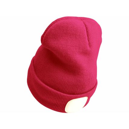 Extol - Gorra con linterna frontal y carga USB 300 mAh rosa talla UNI