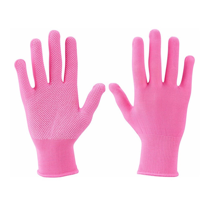 Extol - Guantes de trabajo talla 7" rosa