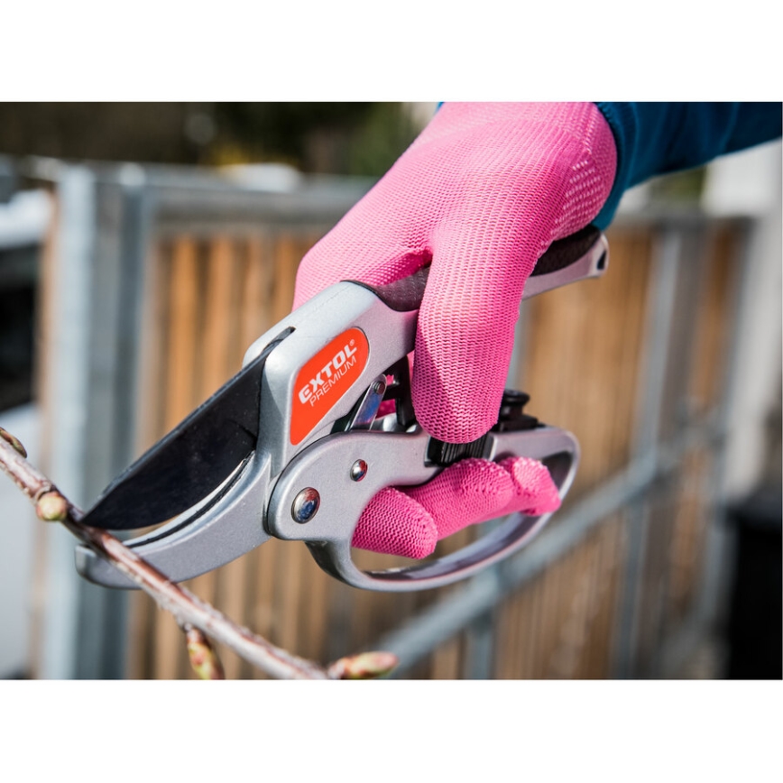 Extol - Guantes de trabajo talla 7" rosa