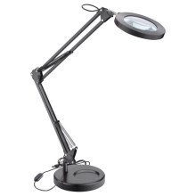 Extol - Lámpara de mesa LED regulable con lupa LED/7W/5V 2900/4500/7500K negro
