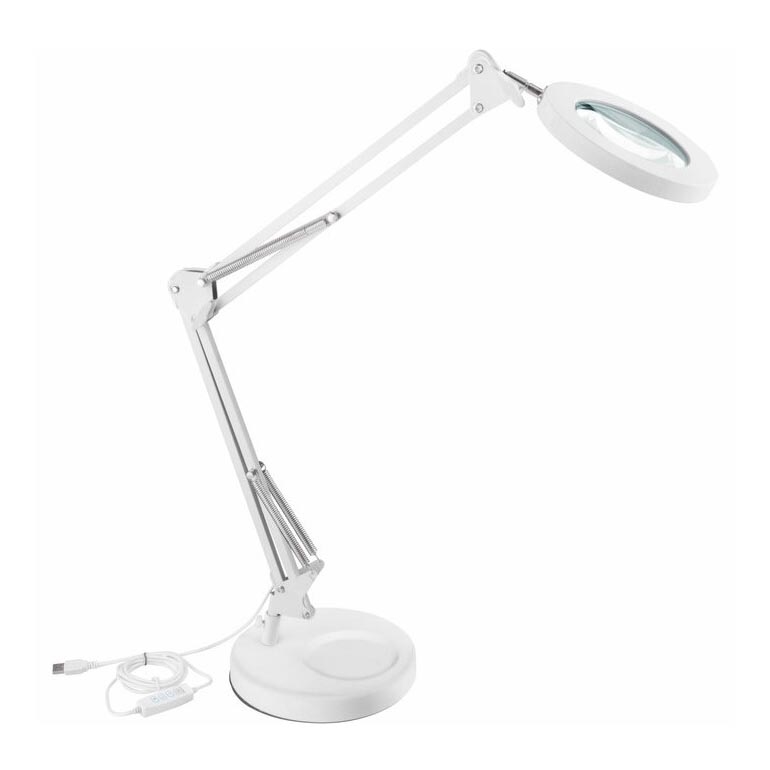 Extol - Lámpara de mesa LED regulable con una lupa LED/8W/5V  2900/4500/7500K blanco