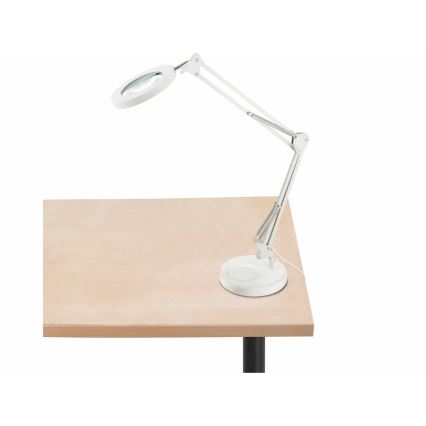 Extol - Lámpara de mesa LED regulable con una lupa LED/8W/5V 2900/4500/7500K blanco