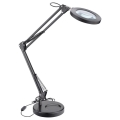 Extol - Lámpara de mesa LED regulable con una lupa LED/8W/5V 2900/4500/7500K negro