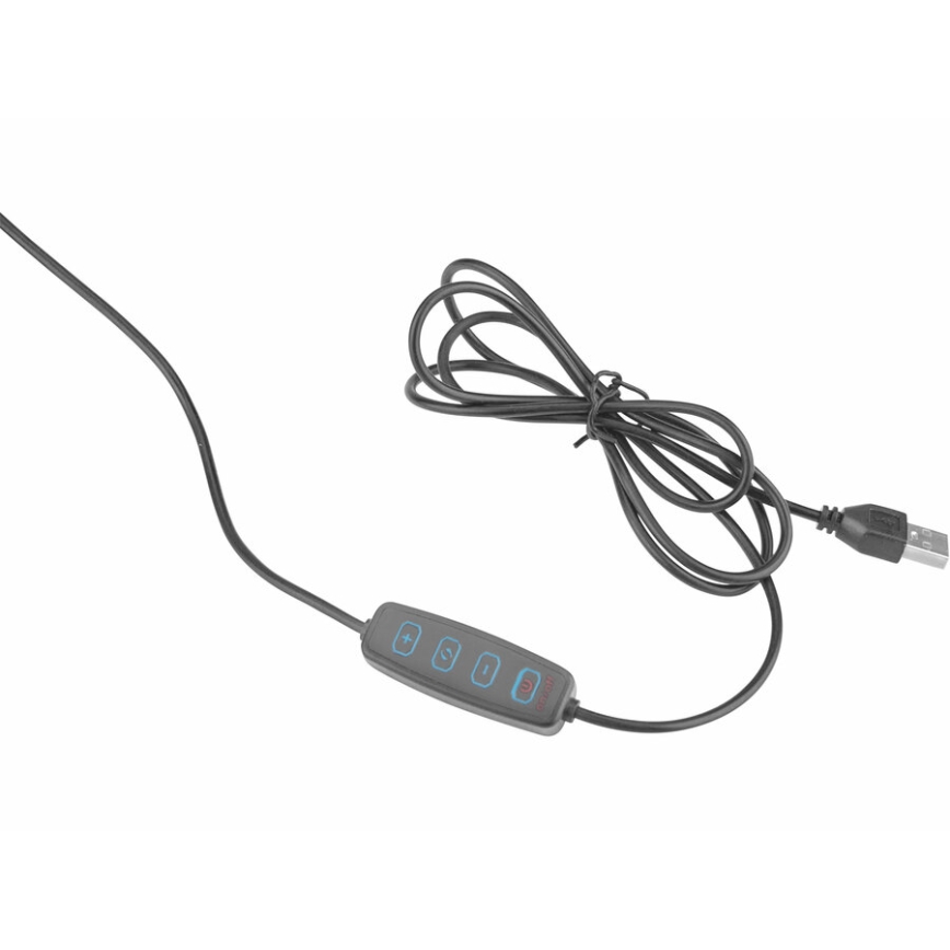 Extol - Lámpara de mesa LED regulable con una lupa LED/8W/5V 2900/4500/7500K negro