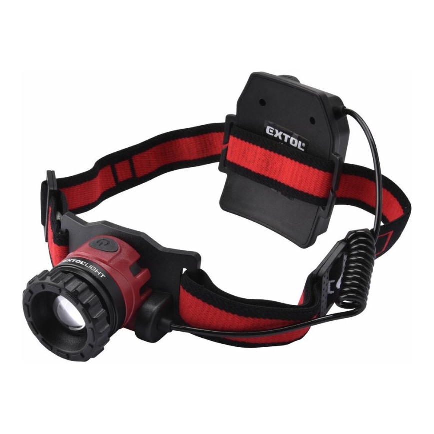 Extol - Linterna frontal LED LED/10W/2400 mAh/3,7V negro/rojo