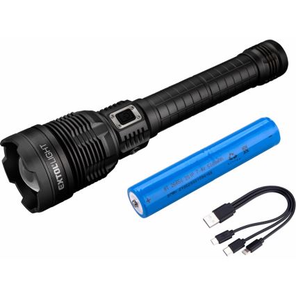 Extol - Linterna LED recargable y regulable con power bank LED/60W/10000 mAh 8000 lm IPX4 negro