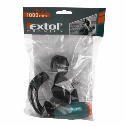 Extol Premium- Candado de rueda con cable 8x1000 mm