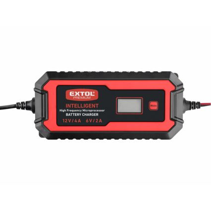 Extol Premium - Cargador de batería de coche 9 fases 6/12V 4A IP65