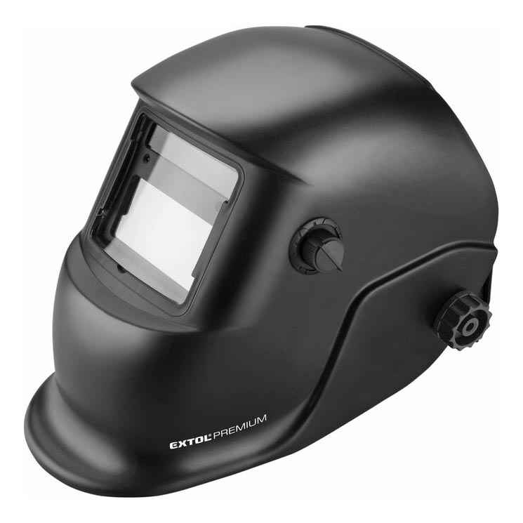 Extol Premium - Casco de soldador con oscurecimiento automático negro