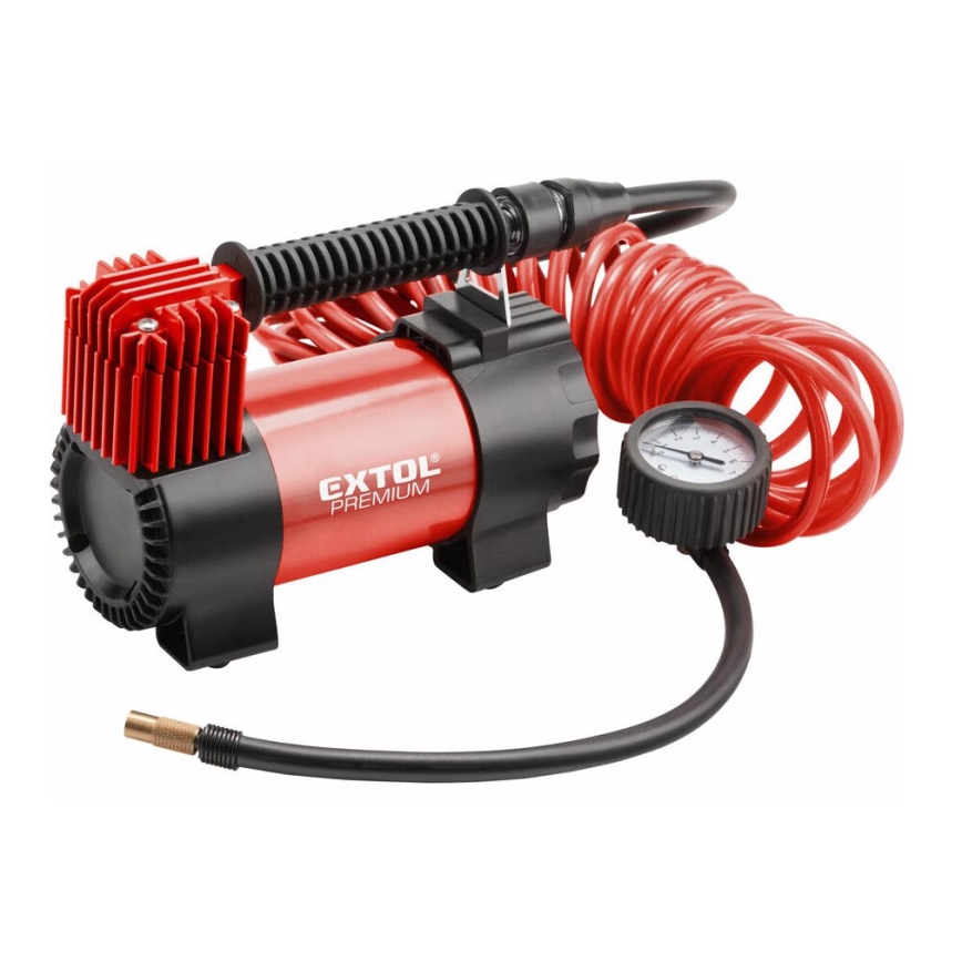 Extol Premium - Compresor para coche 12V con bolsa y accesorios