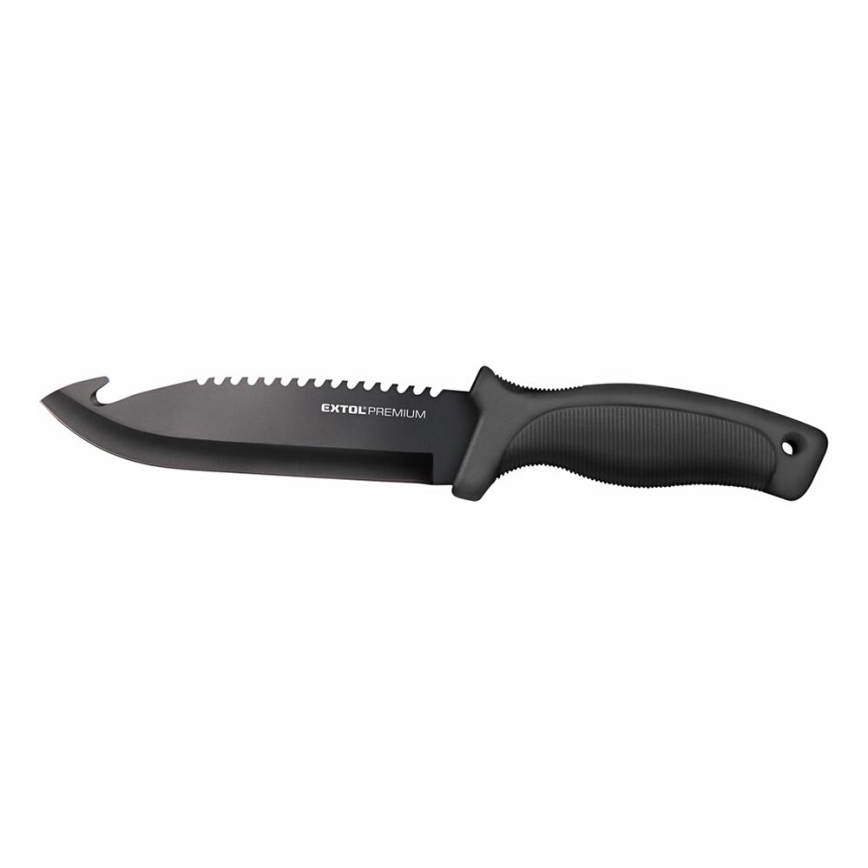 Extol Premium - Cuchillo de caza negro/acero inoxidable 15 cm