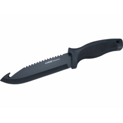 Extol Premium - Cuchillo de caza negro/acero inoxidable 15 cm