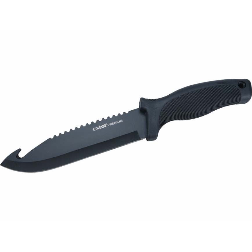 Extol Premium - Cuchillo de caza negro/acero inoxidable 15 cm