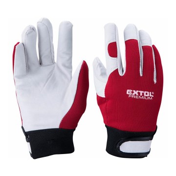 Extol Premium - Guantes de trabajo talla 10" rojo/blanco