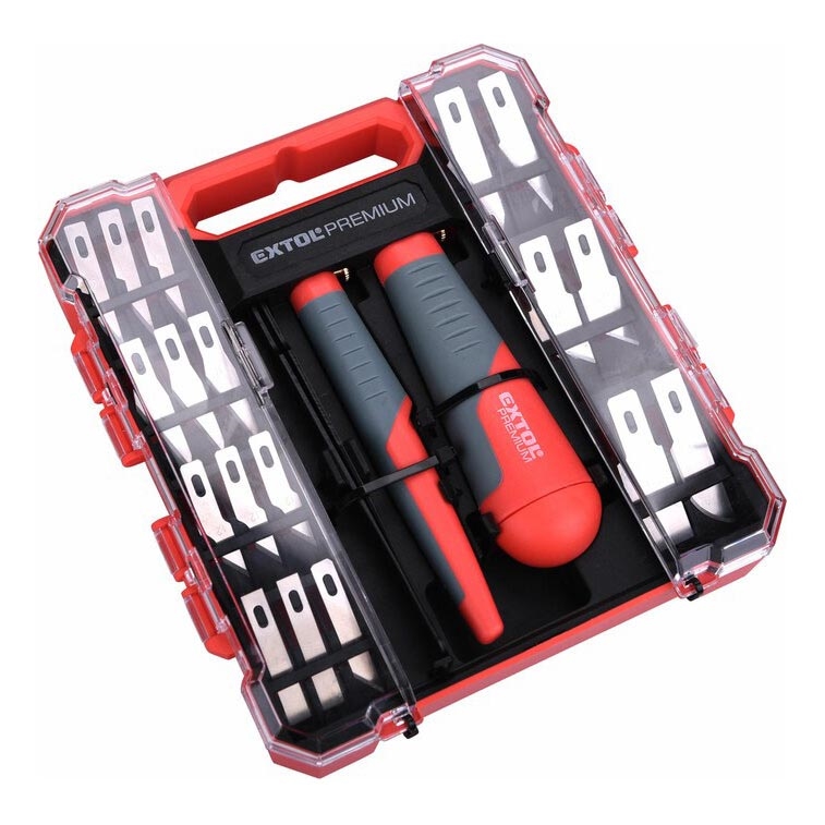 Extol Premium - Juego de cuchillos de tallar con pinzas 21 pz