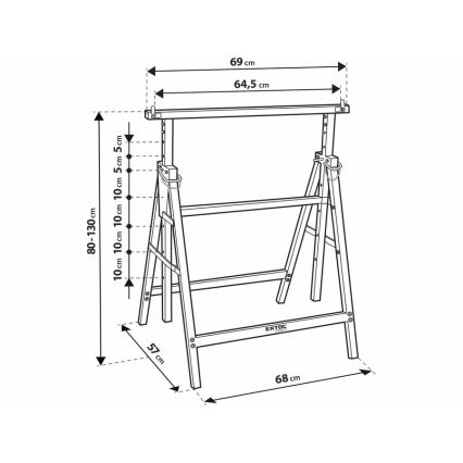 Extol - Soporte para construcción 800-1300 mm