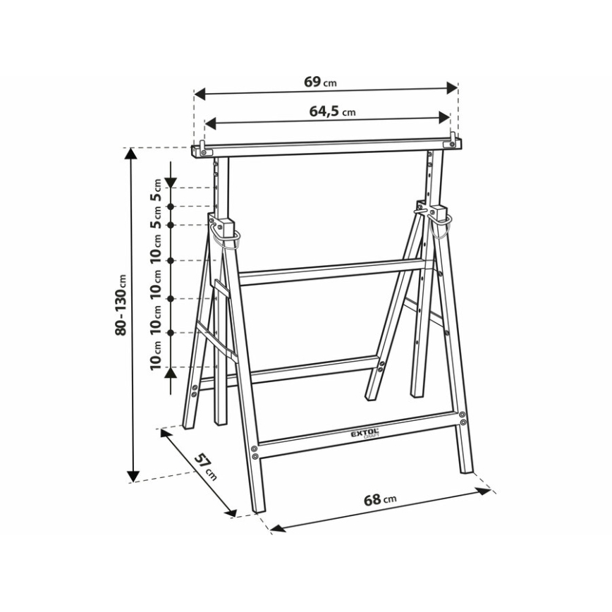 Extol - Soporte para construcción 800-1300 mm