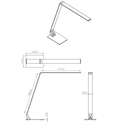 Fabas Luce 3265-30-101 - Lámpara de mesa LED regulable WASP LED/12W/230V 3000/4000/5000K negro